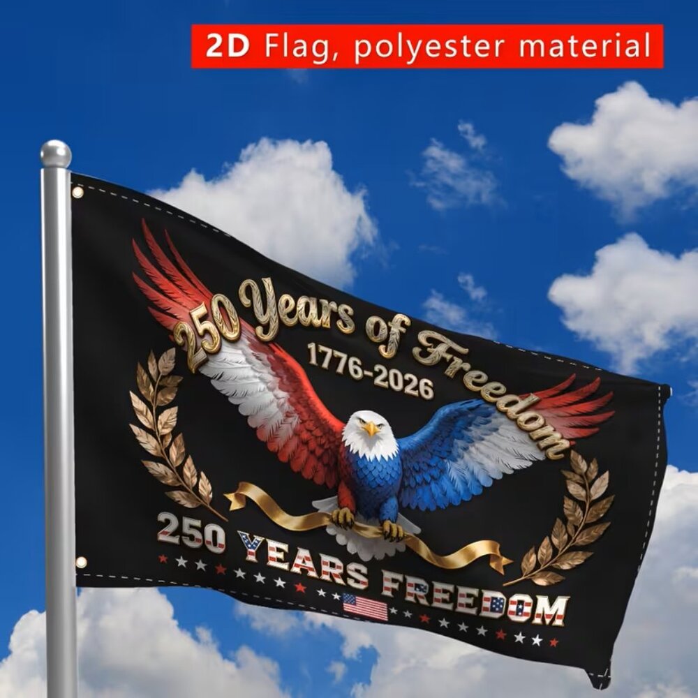 #101 2D Flat Banner, 1pc American 250th Anniversary Decoration Background Flag